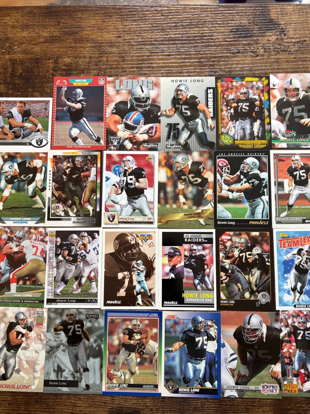 Howie Long Raiders Football Card Lot (24 cards)